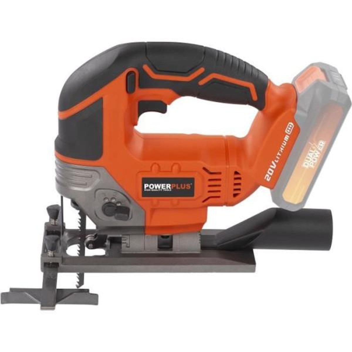 MARKET24 Scie sauteuse pendulaire sans fil 20V - DUAL POWER POWDP25300 - Bois - Orange - Vitesse 0-2300tr/min