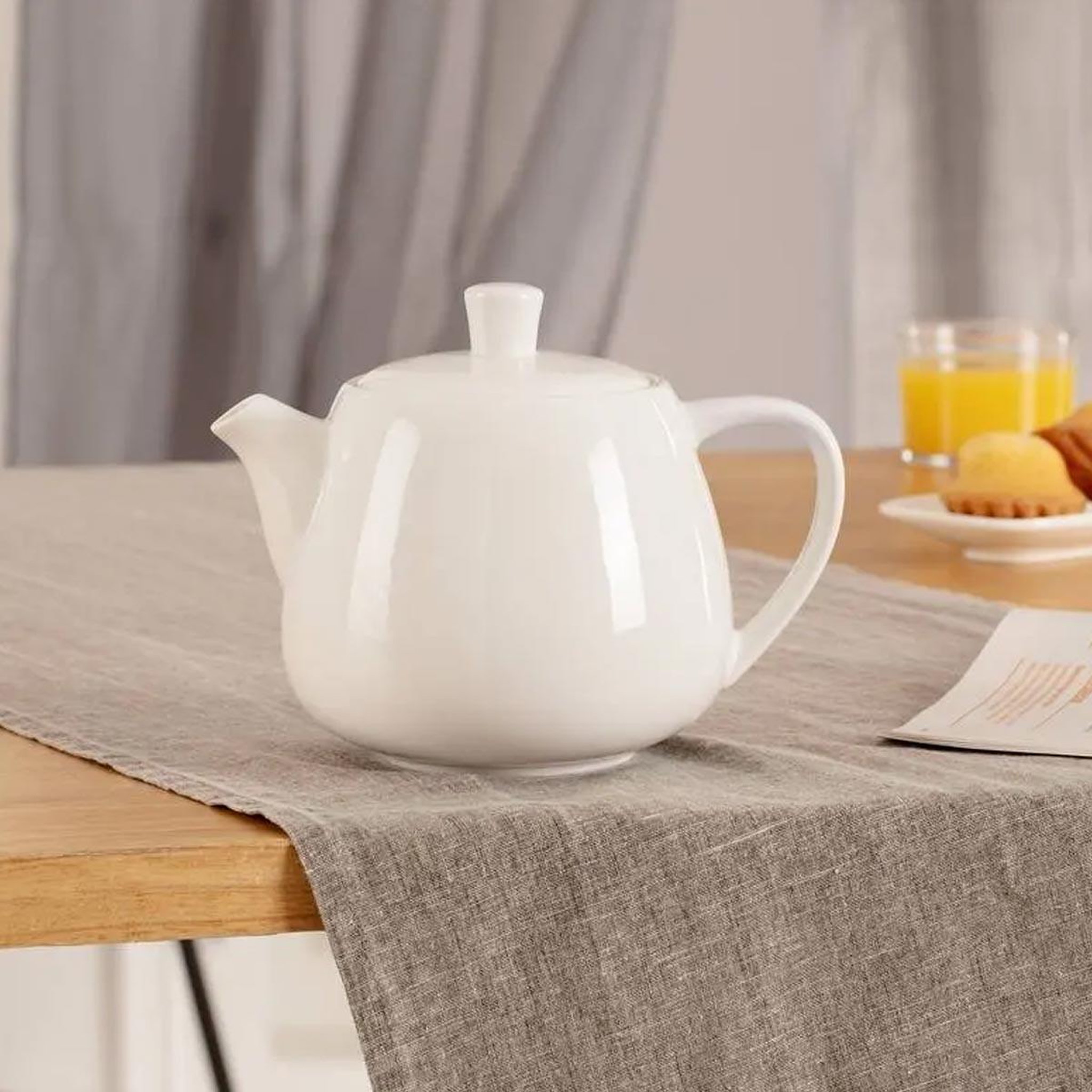 Voir la diapositive 4 : SECRET DE GOURMET Théière en céramique  nora  1l blanc
