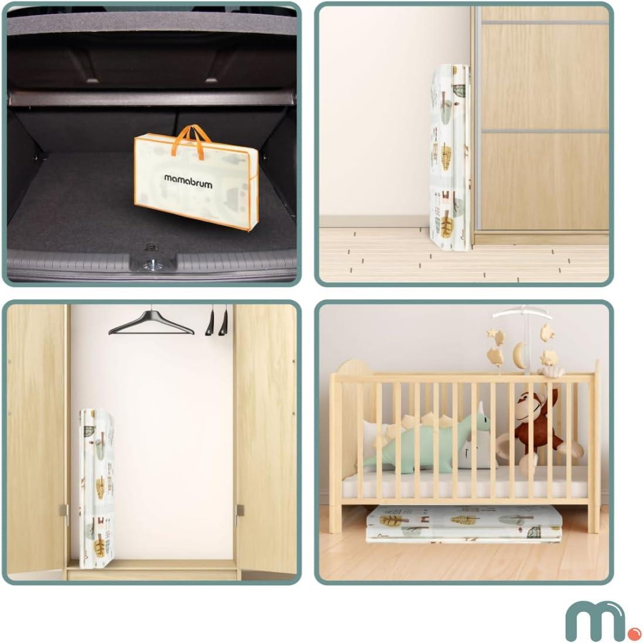 Voir la diapositive 5 : MAMABRUM Tapis d'éveil Bébé Évolutif en Mousse Mamabrum 180*120, Double Faces, Facile à Nettoyer, Imperméable