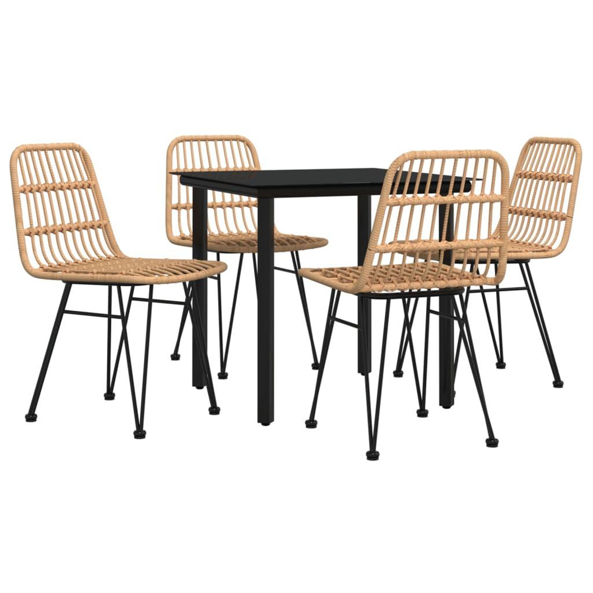 Voir la diapositive 3 : VIDAXL Ensemble a manger de jardin 5pcs Resine tressee