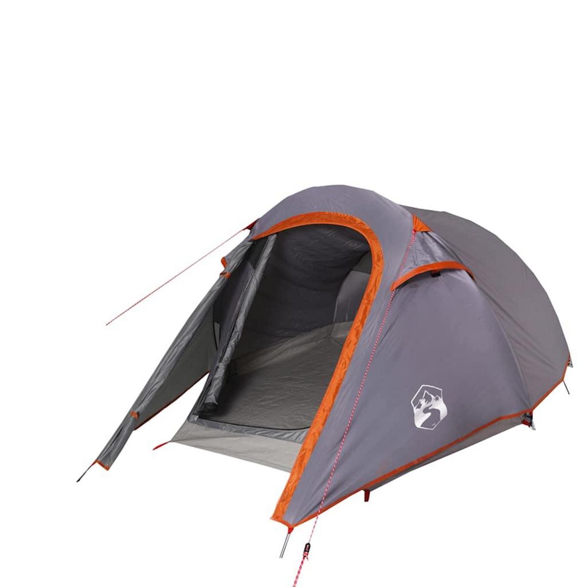 VIDAXL Tente de camping tunnel 3 personnes gris et orange impermeable