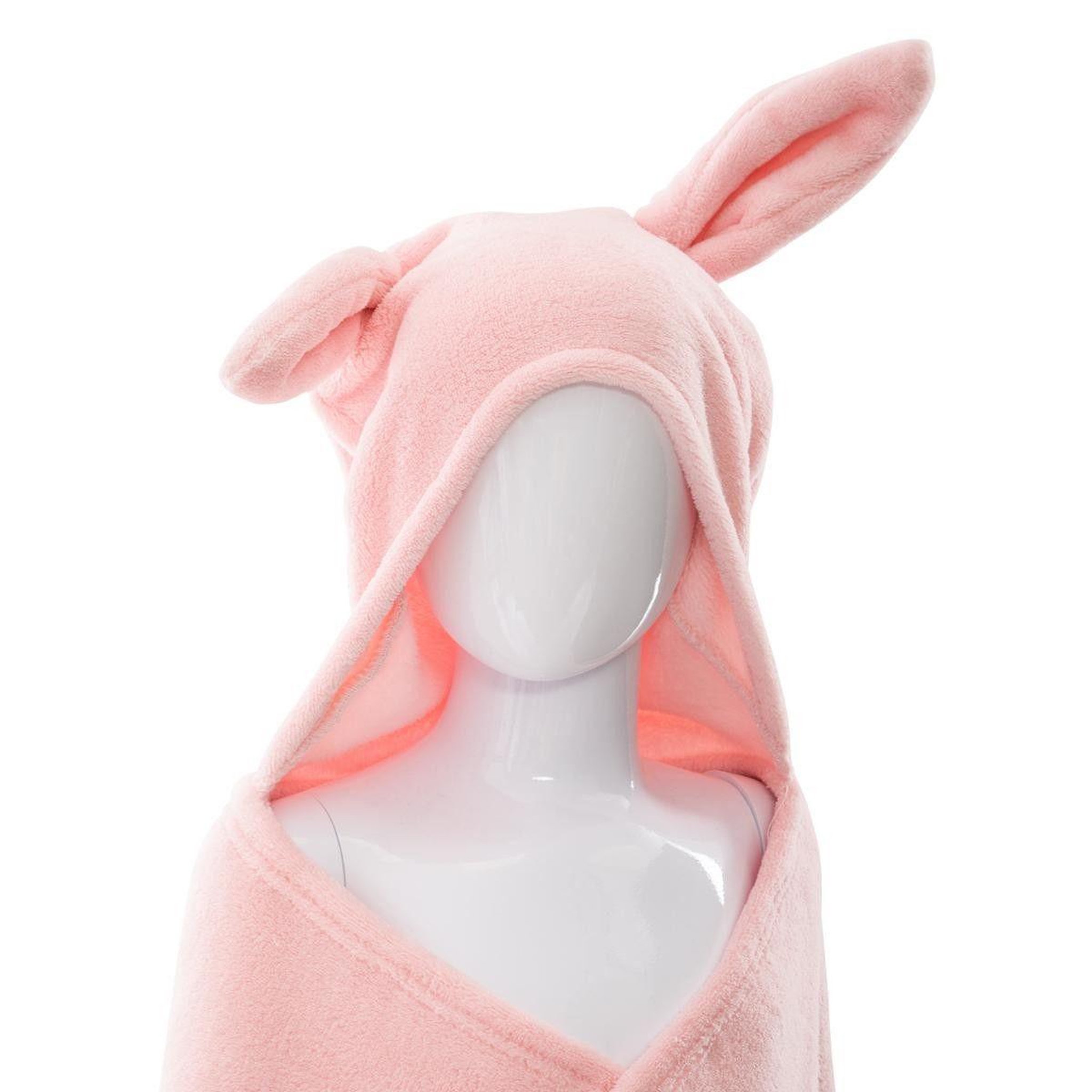 Voir la diapositive 3 : Atmosphera Kids Plaid à capuche enfant  oreilles  100x100cm rose