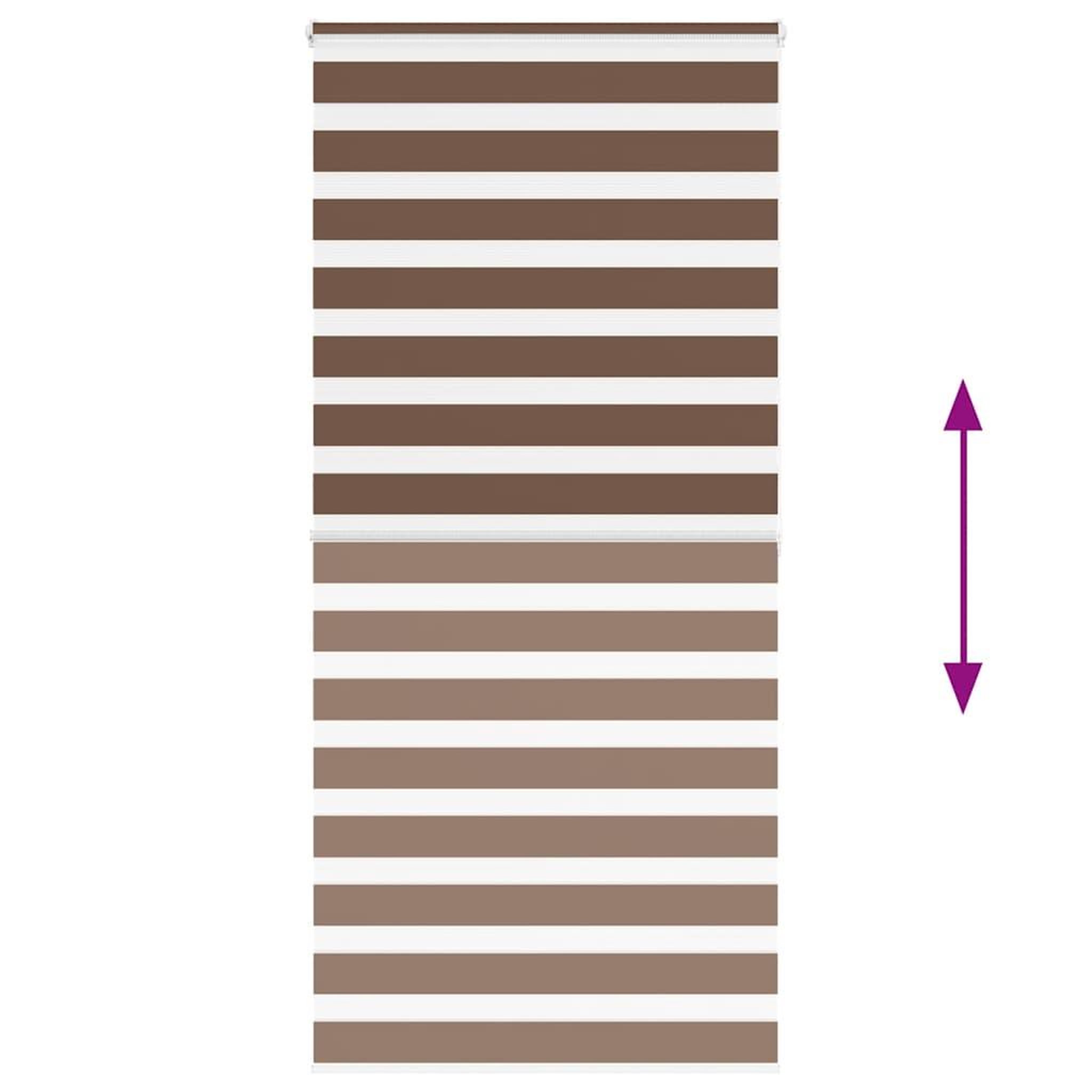 Voir la diapositive 5 : VIDAXL Store zebre marron 105x200cm largeur du tissu 100,9cm polyester