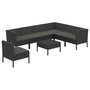 Voir la diapositive 2 : VIDAXL Salon de jardin 8 pcs avec coussins resine tressee noir