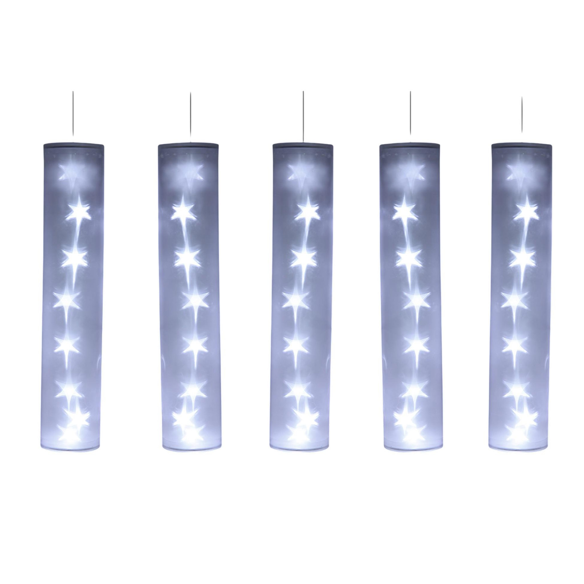 Eden 5 tubes lumineux blancs avec étoiles led 40 led