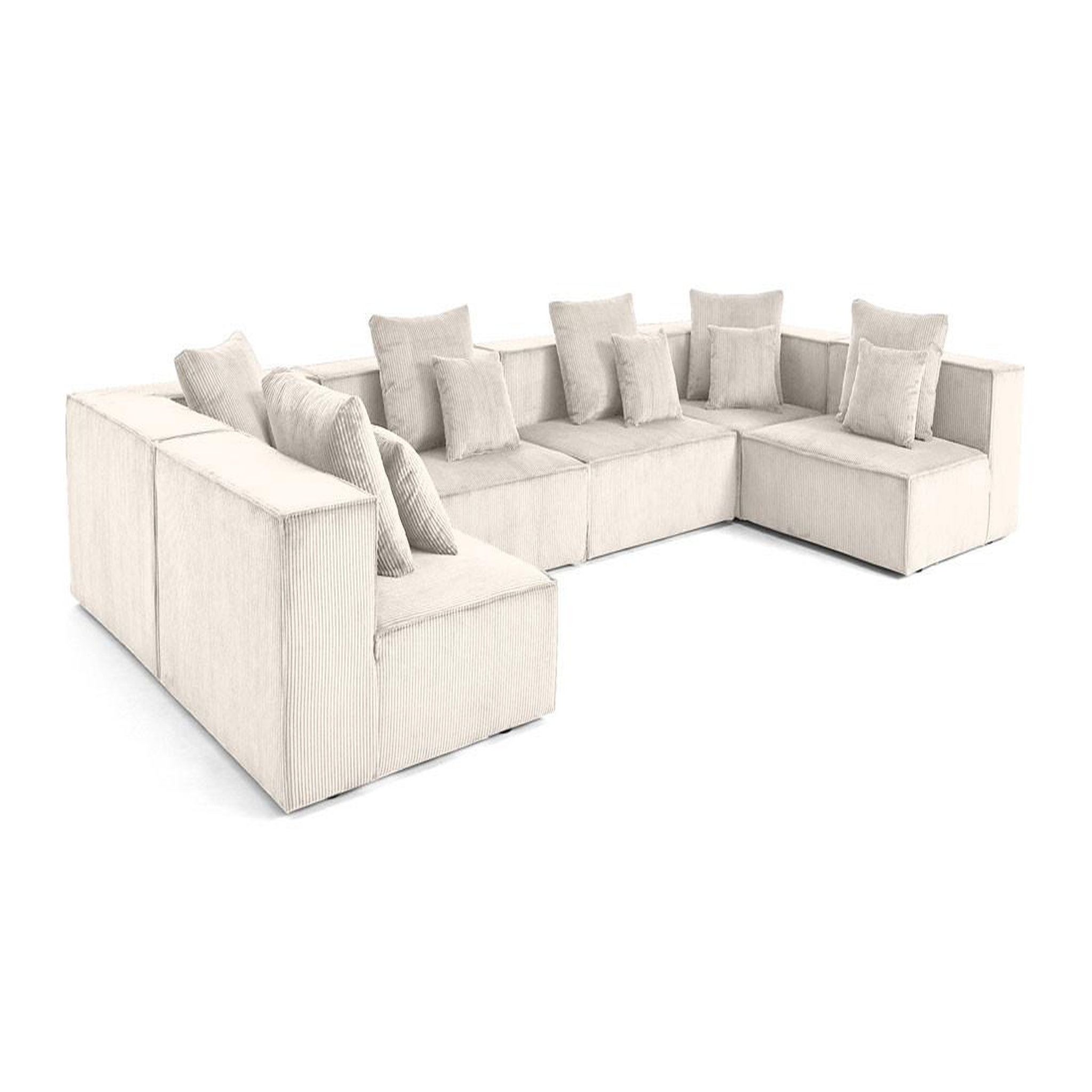 Voir la diapositive 5 : BEST MOBILIER Colombine - canapé modulable panoramique - 7 places - en velours côtelé