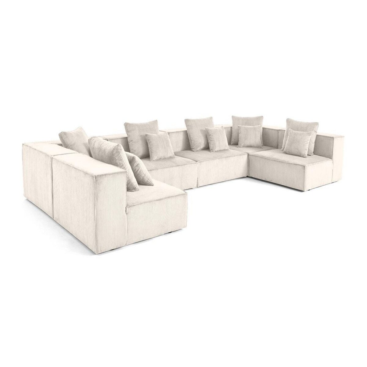 LISA DESIGN Colombine - canapé modulable panoramique - 7 places - en velours côtelé