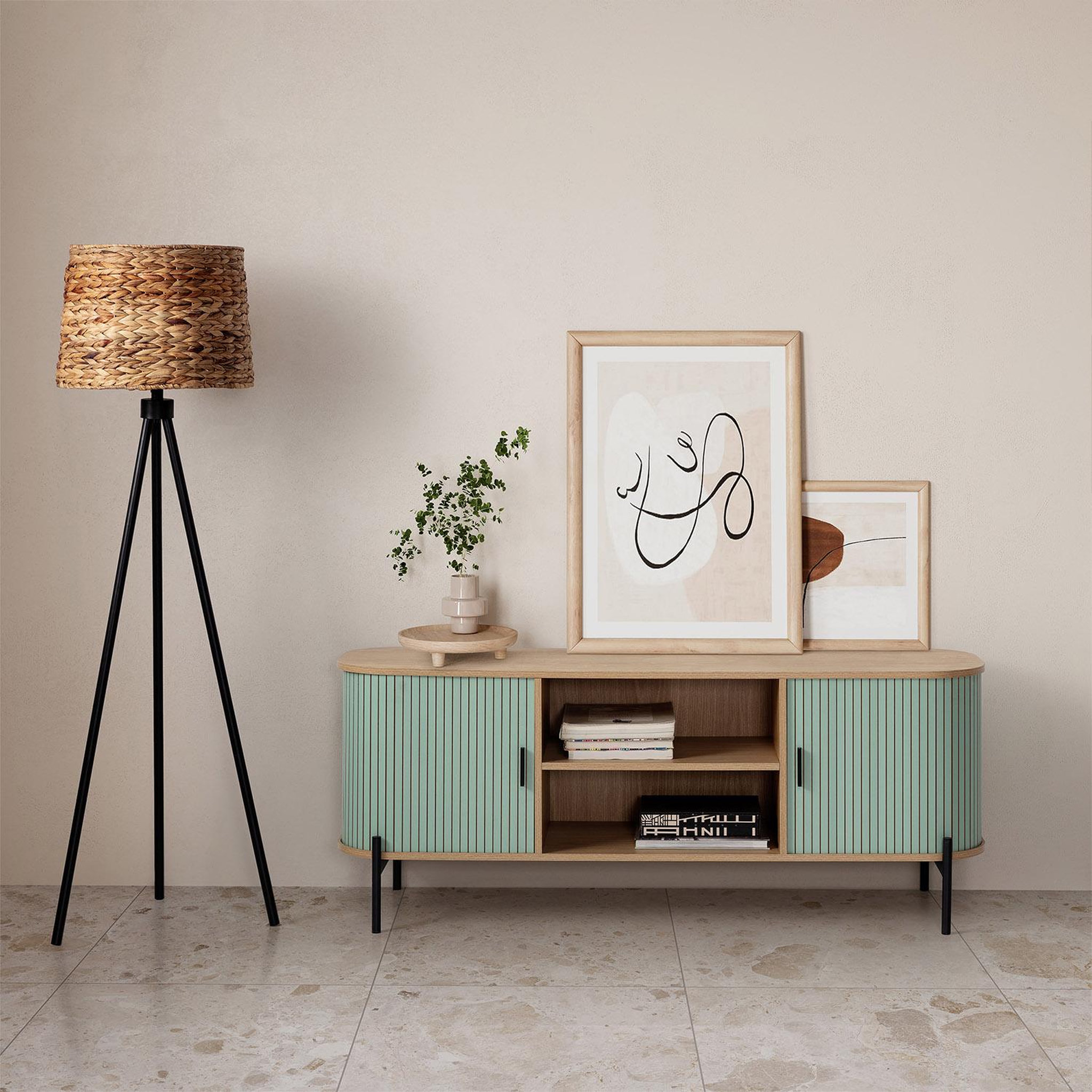 Voir la diapositive 2 : VS VENTA-STOCK Meuble Tv Mónaco 2 portes couleur Bleu