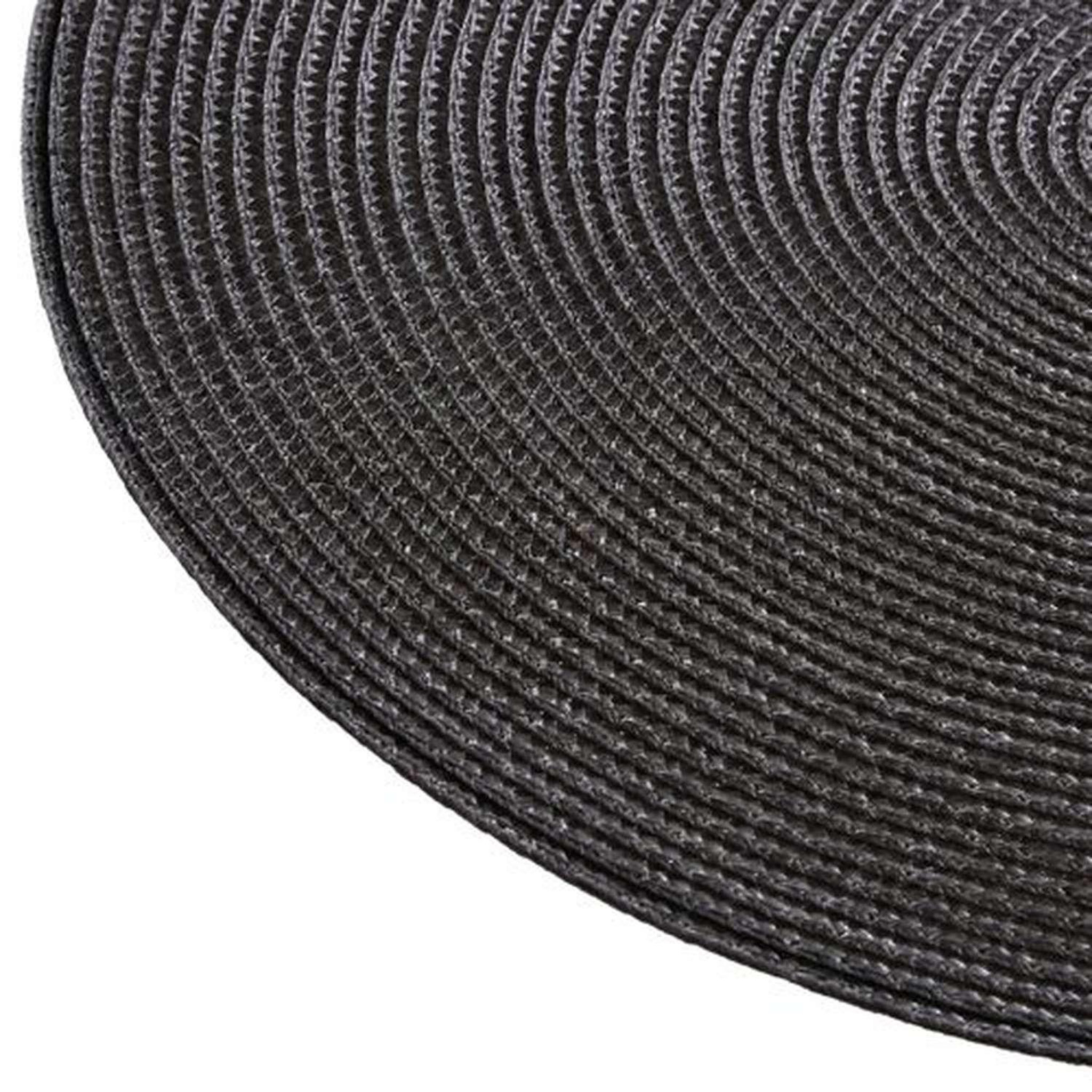 Voir la diapositive 2 : TOILINUX Lot de 2 sets de table tressés ronds - diam. 38 cm - noir