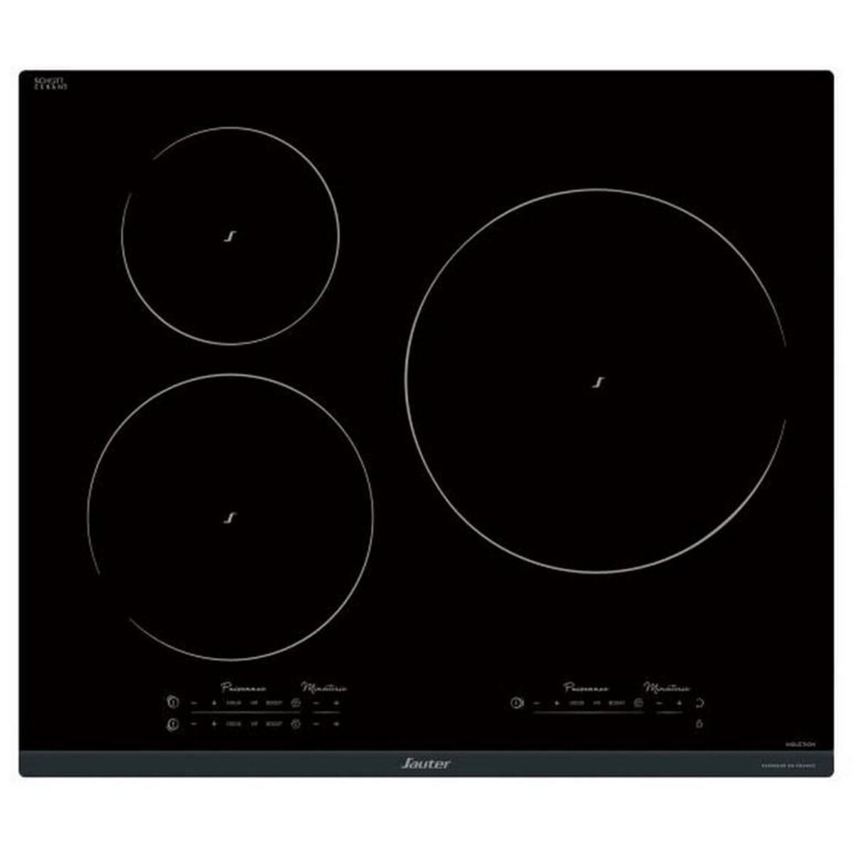 Sauter Table de cuisson à induction 60cm 3 feux 7400w noir - spi9544b