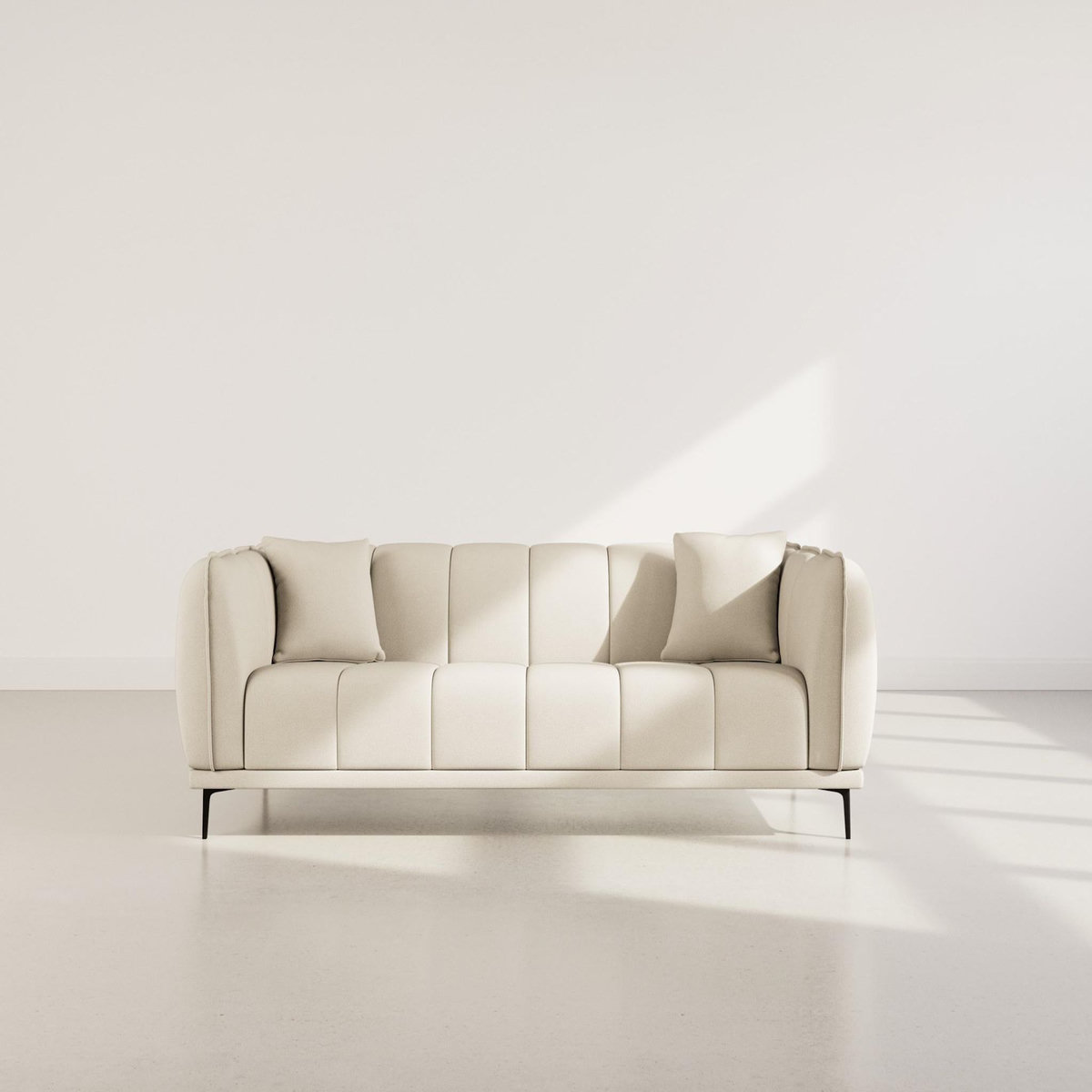 BEST MOBILIER Arsene - canapé droit 3 places en velours texturé