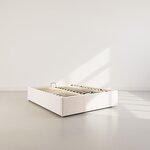 BEST MOBILIER Isa - lit coffre - 160x200 cm - en velours côtelé. Coloris disponibles : Beige