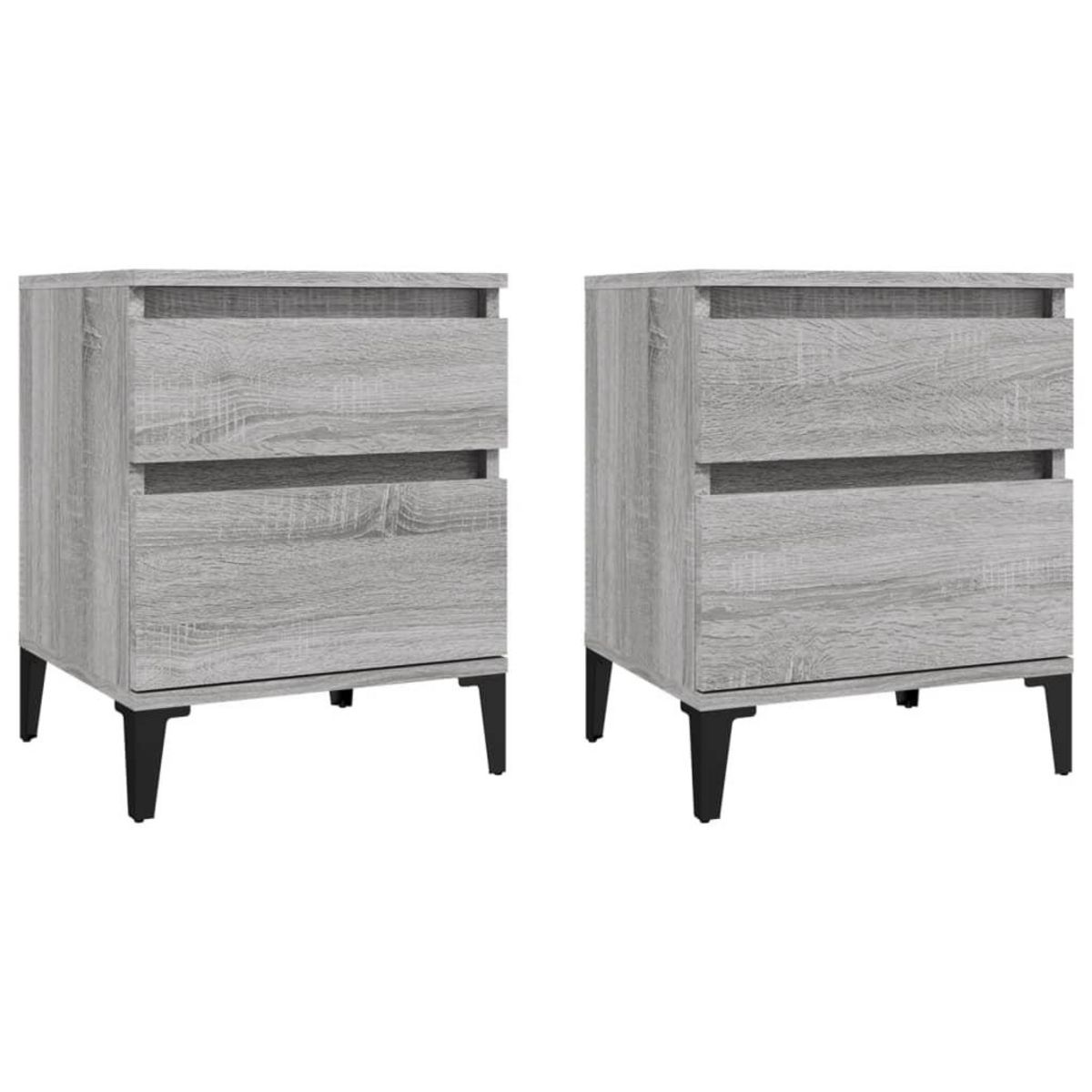 VIDAXL Tables de chevet 2 pcs Sonoma gris 40x35x50 cm