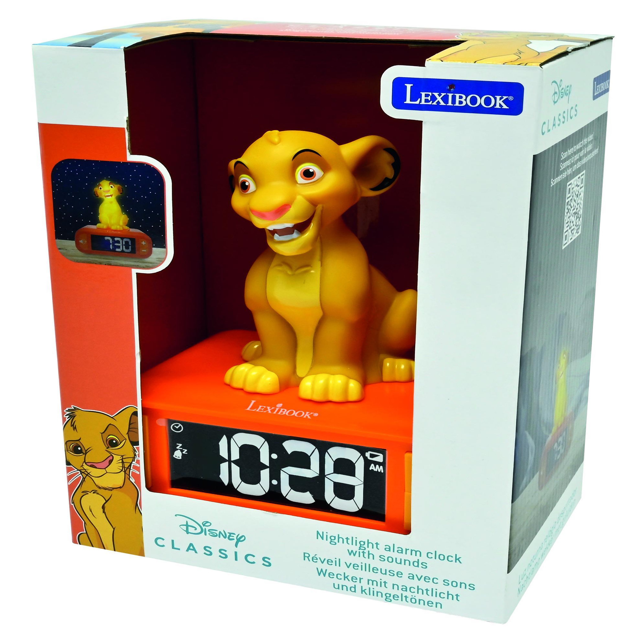 Voir la diapositive 3 : Lexibook Réveil avec veilleuse Simba 3D