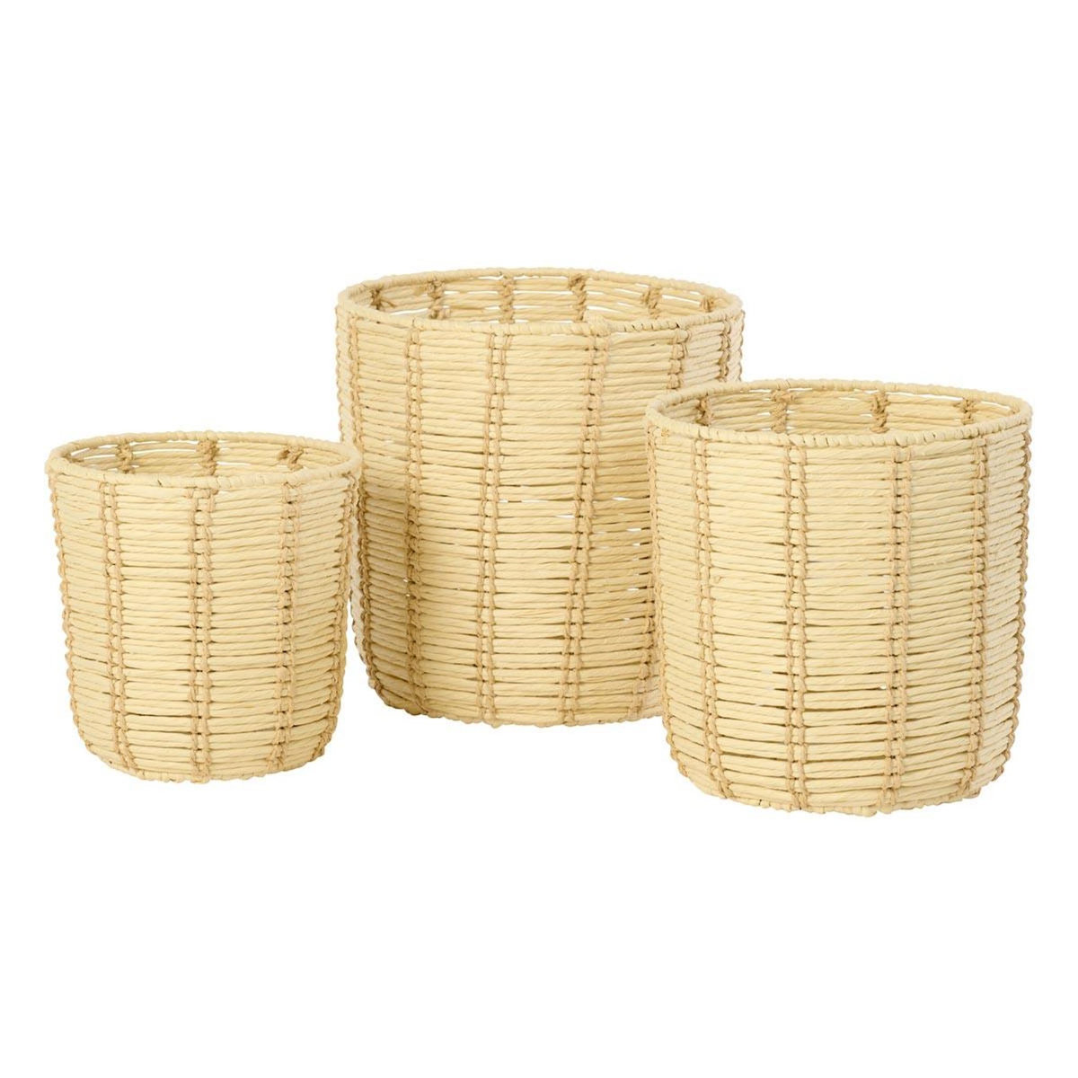Paris Prix Lot de 3 Paniers de Rangement  Trenton  35cm Naturel & Beige