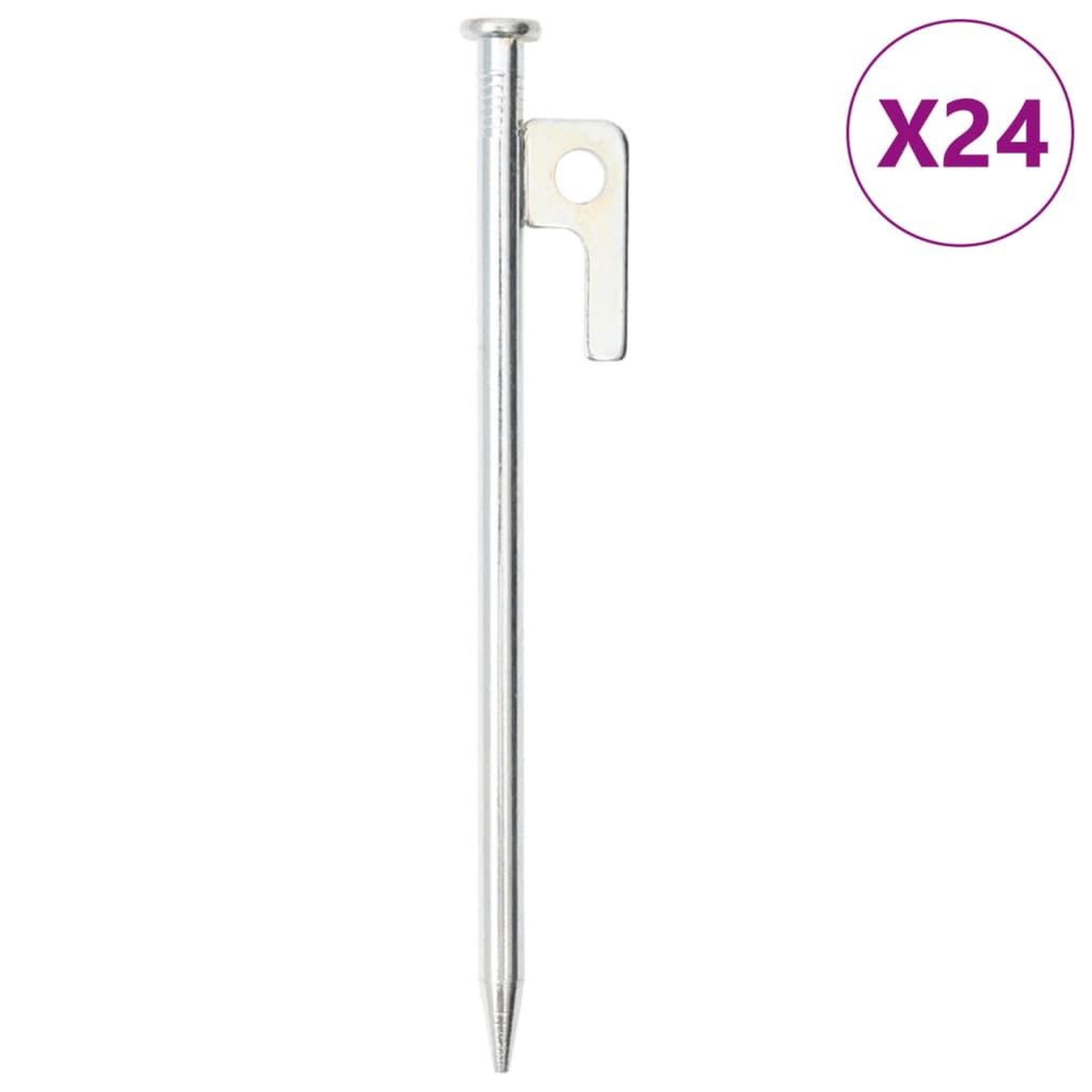 VIDAXL Piquets de tente 24 pcs 20 cm 9 mm acier galvanise