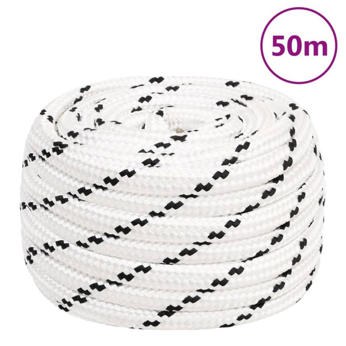 VIDAXL Corde de bateau tresse Blanc 16 mmx50 m Polyester