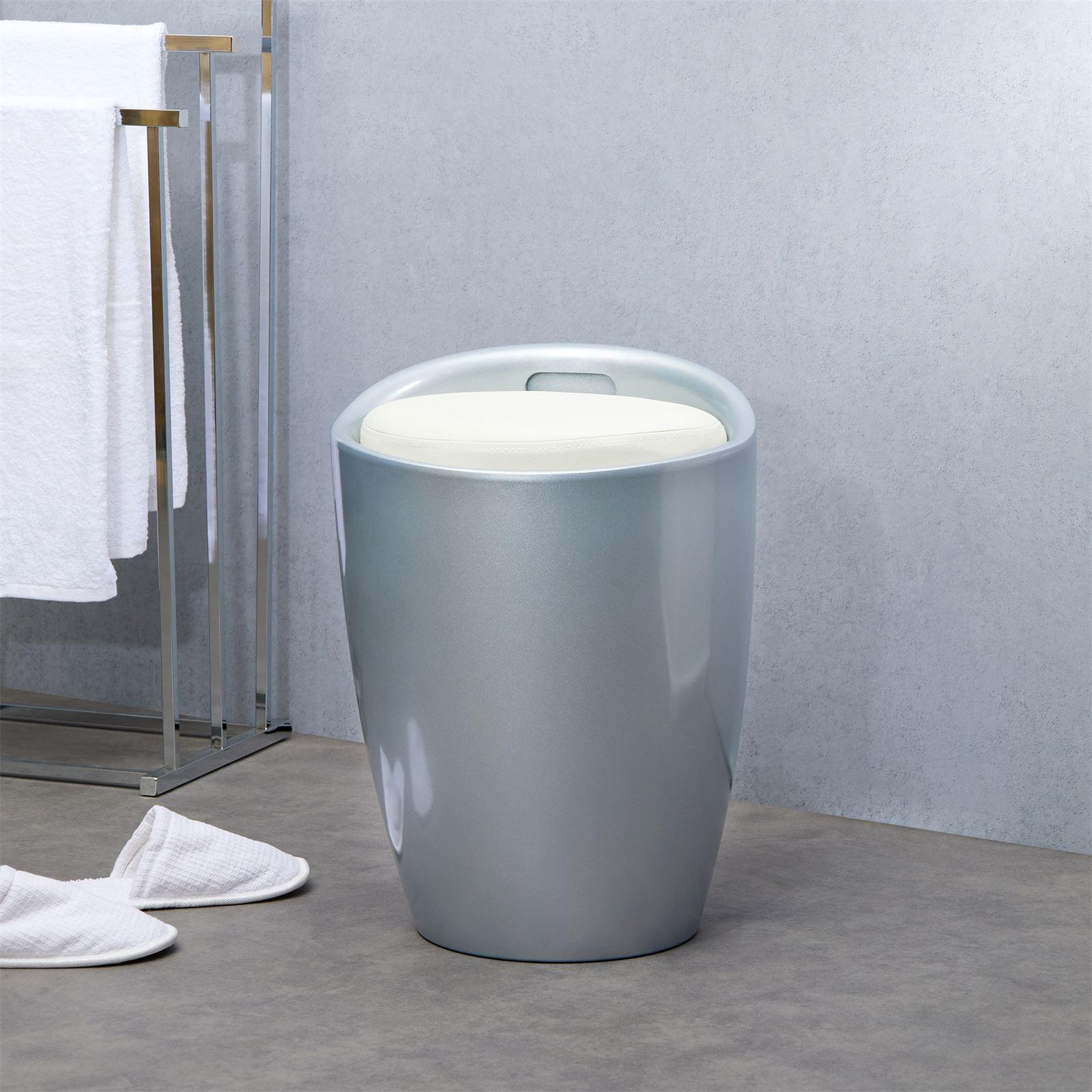 Voir la diapositive 3 : IDIMEX Tabouret coffre de rangement daniel