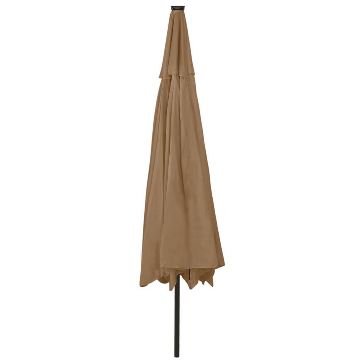 VIDAXL Parasol de jardin avec lumieres LED et mat en metal 400cm taupe