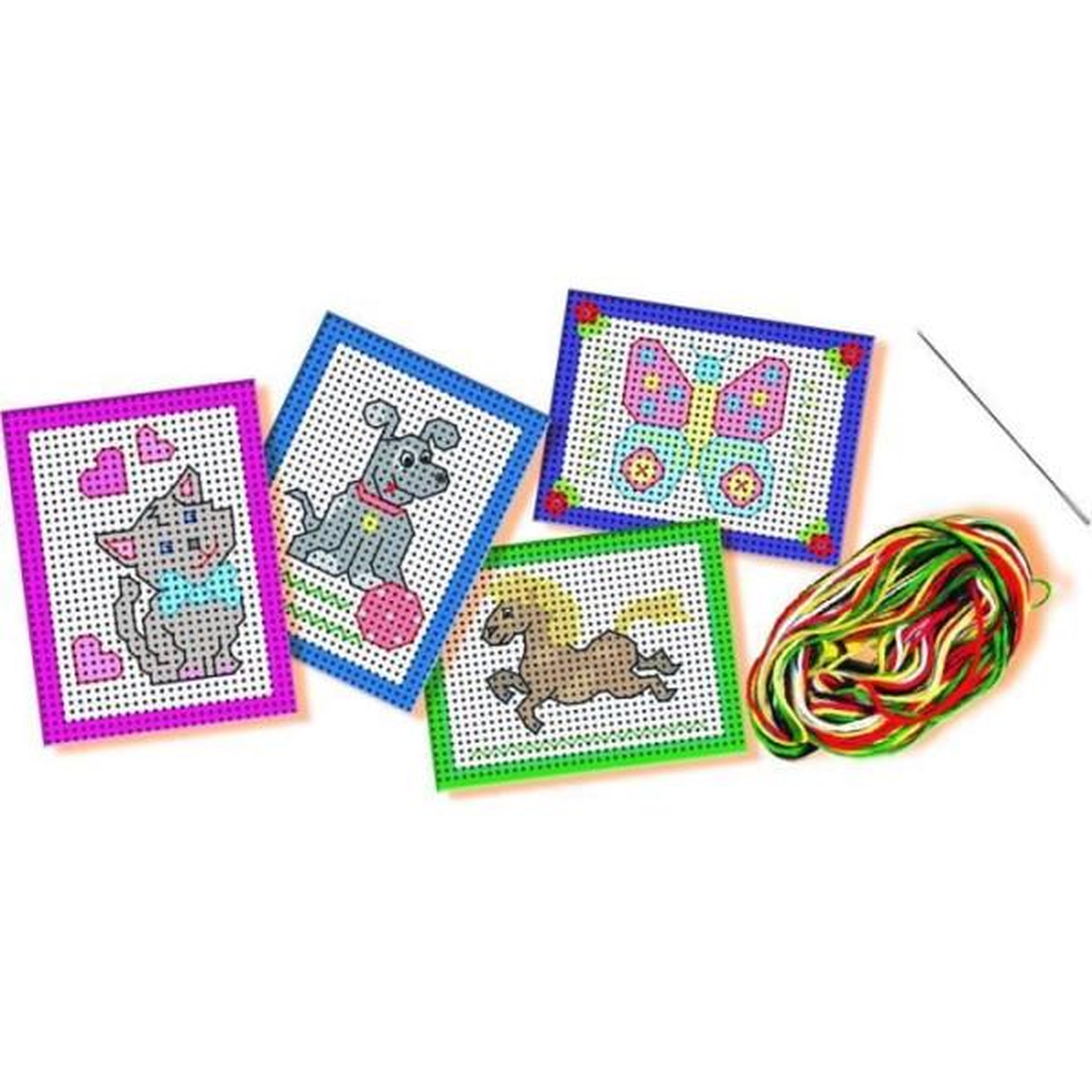 Voir la diapositive 2 : SES Creative SES CREATIVE - J'apprends a broder - Cartes préimprimées et perforées - Toile a gros trous - Pour enfant de plus de 3 ans