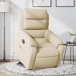 VIDAXL Fauteuil inclinable electrique creme tissu