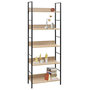 Voir la diapositive 2 : VIDAXL Bibliotheque a 5 niveaux chene 60x27,6x158,5 cm bois ingenierie