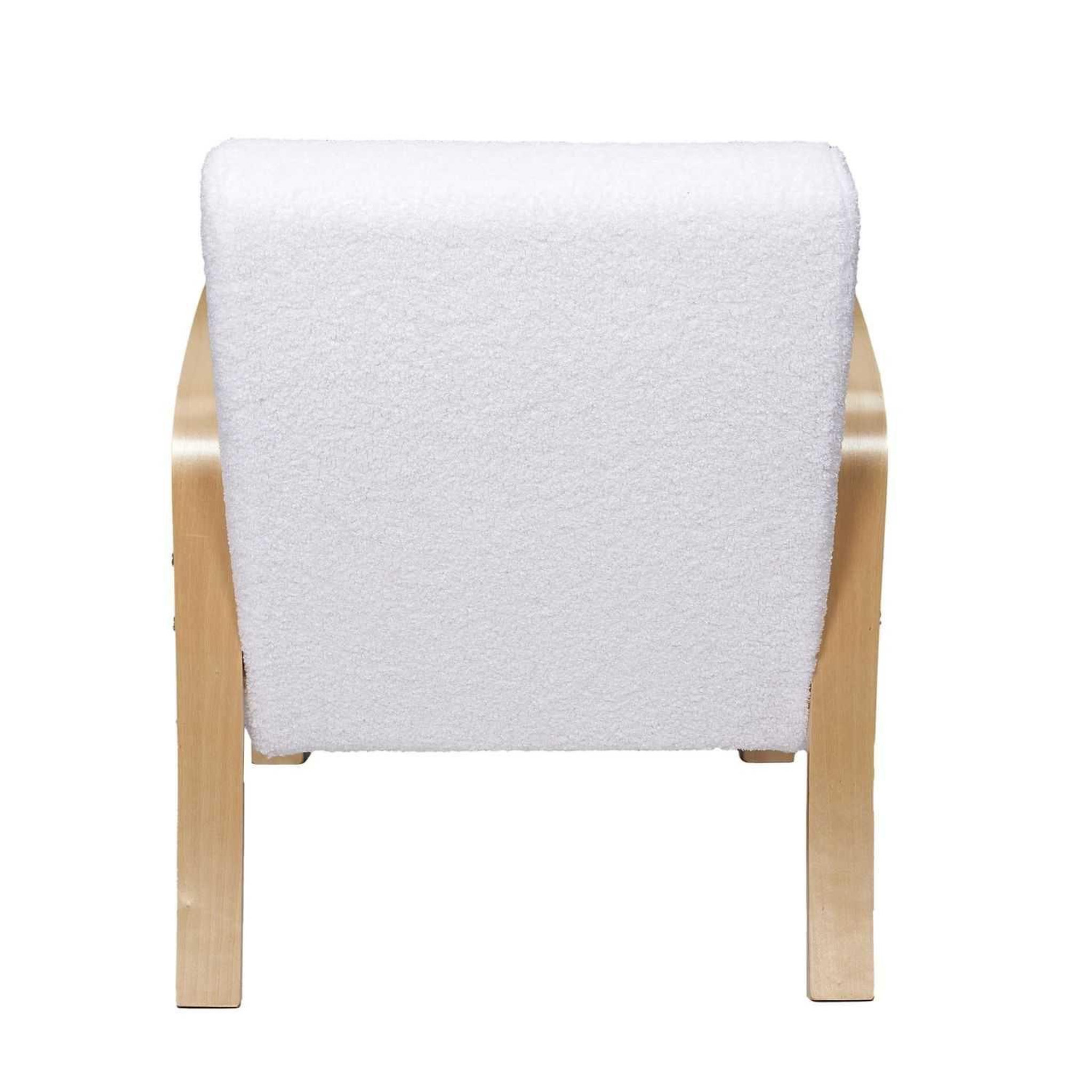 Voir la diapositive 5 : The Home Deco Factory Fauteuil de salon en bouclette Stavern - Blanc