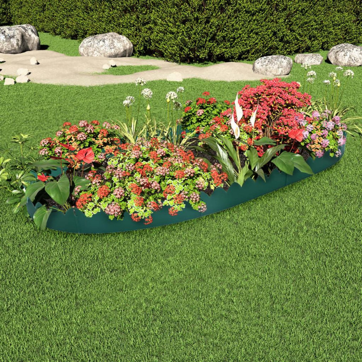 VIDAXL Bordures de jardin 10 pcs Vert 65x15 cm PP