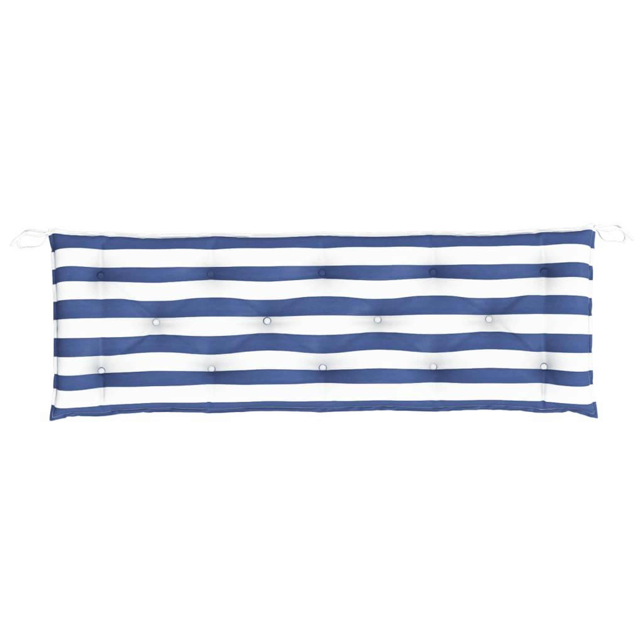 Voir la diapositive 4 : VIDAXL Coussin de banc de jardin rayures bleues et blanches 150x50x7cm