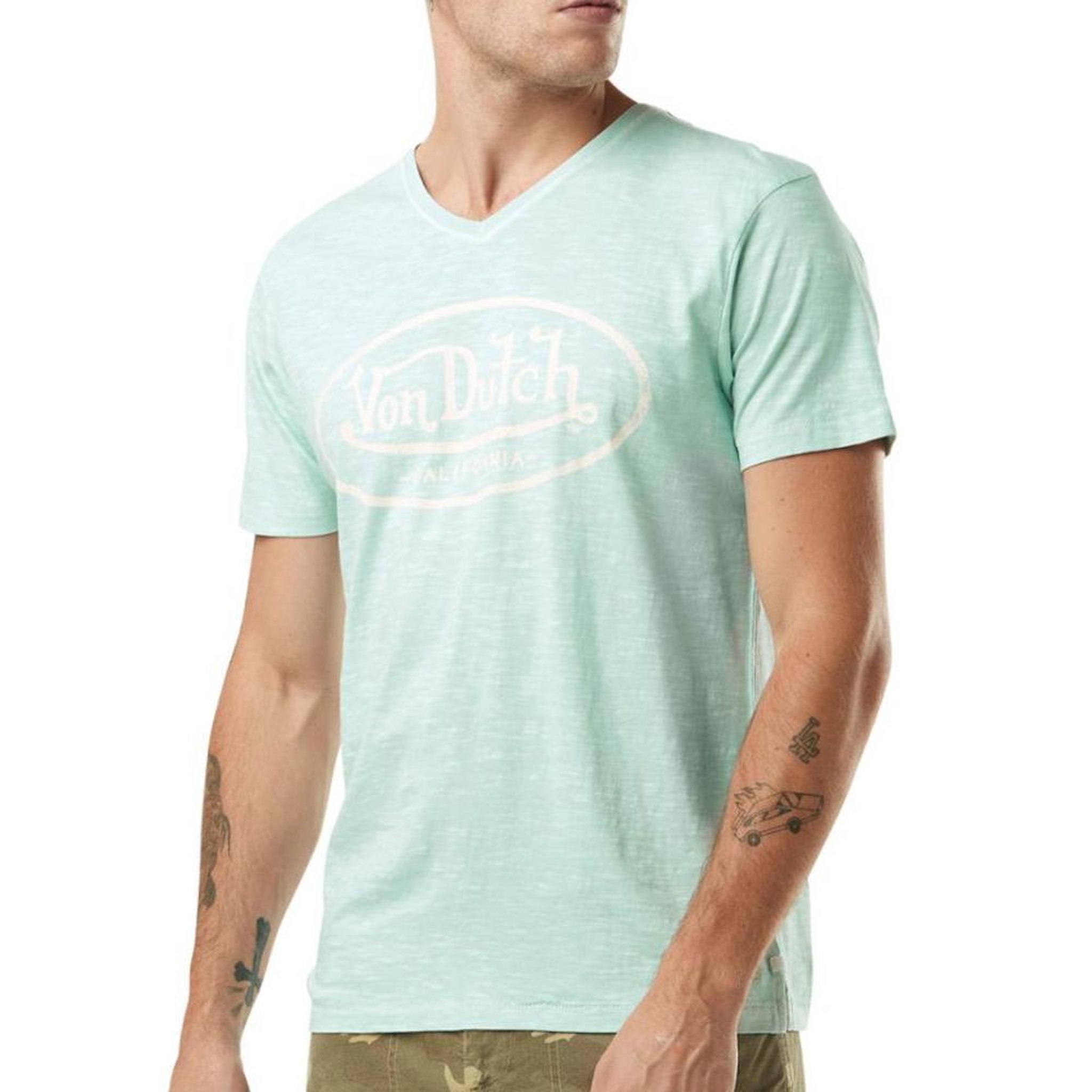 VON DUTCH T shirt  Clair Homme Von Dutch TYRON. Coloris disponibles : Bleu