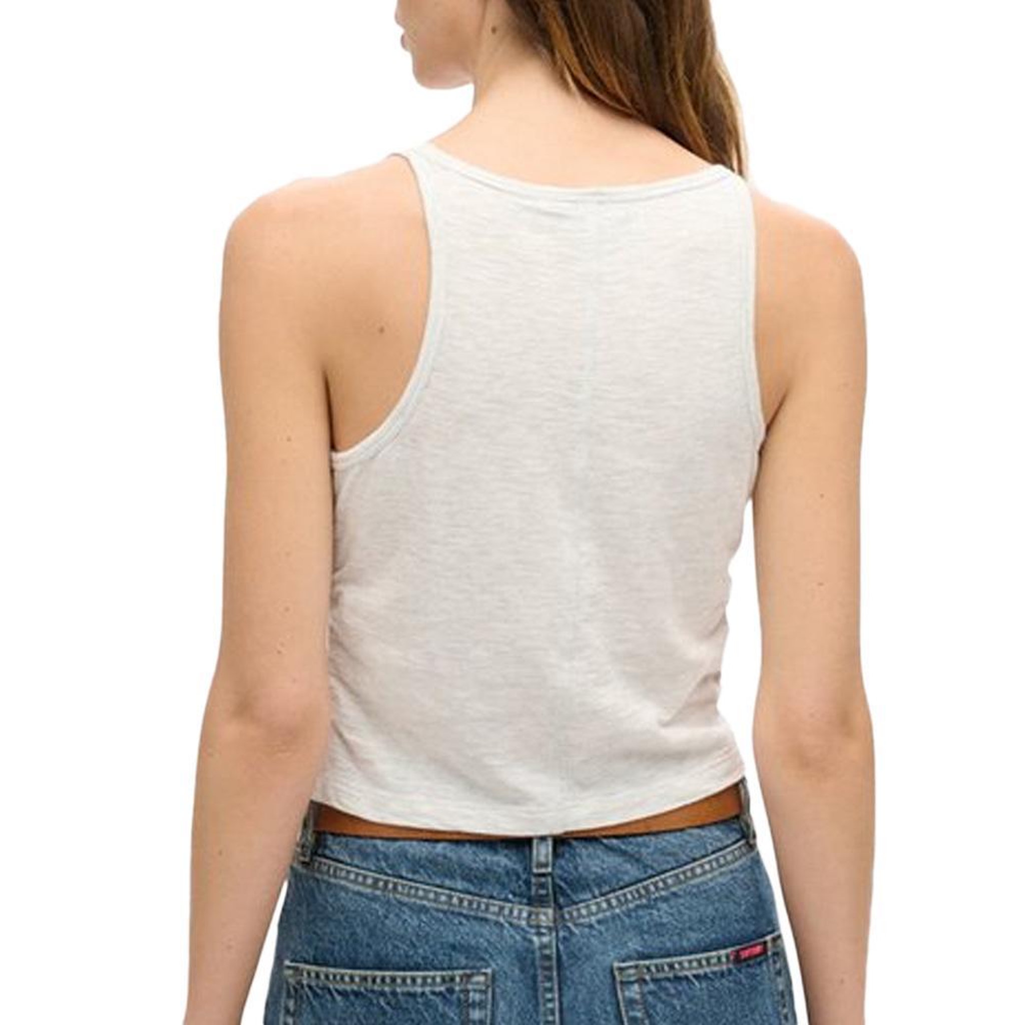 Voir la diapositive 2 : SUPERDRY Débardeur Blanc Chiné Femme Superdry Superdry Ruched