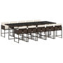 Voir la diapositive 2 : VIDAXL Ensemble a manger de jardin et coussins 11 pcs marron rotin