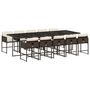 Voir la diapositive 2 : VIDAXL Ensemble a manger de jardin et coussins 11 pcs marron rotin