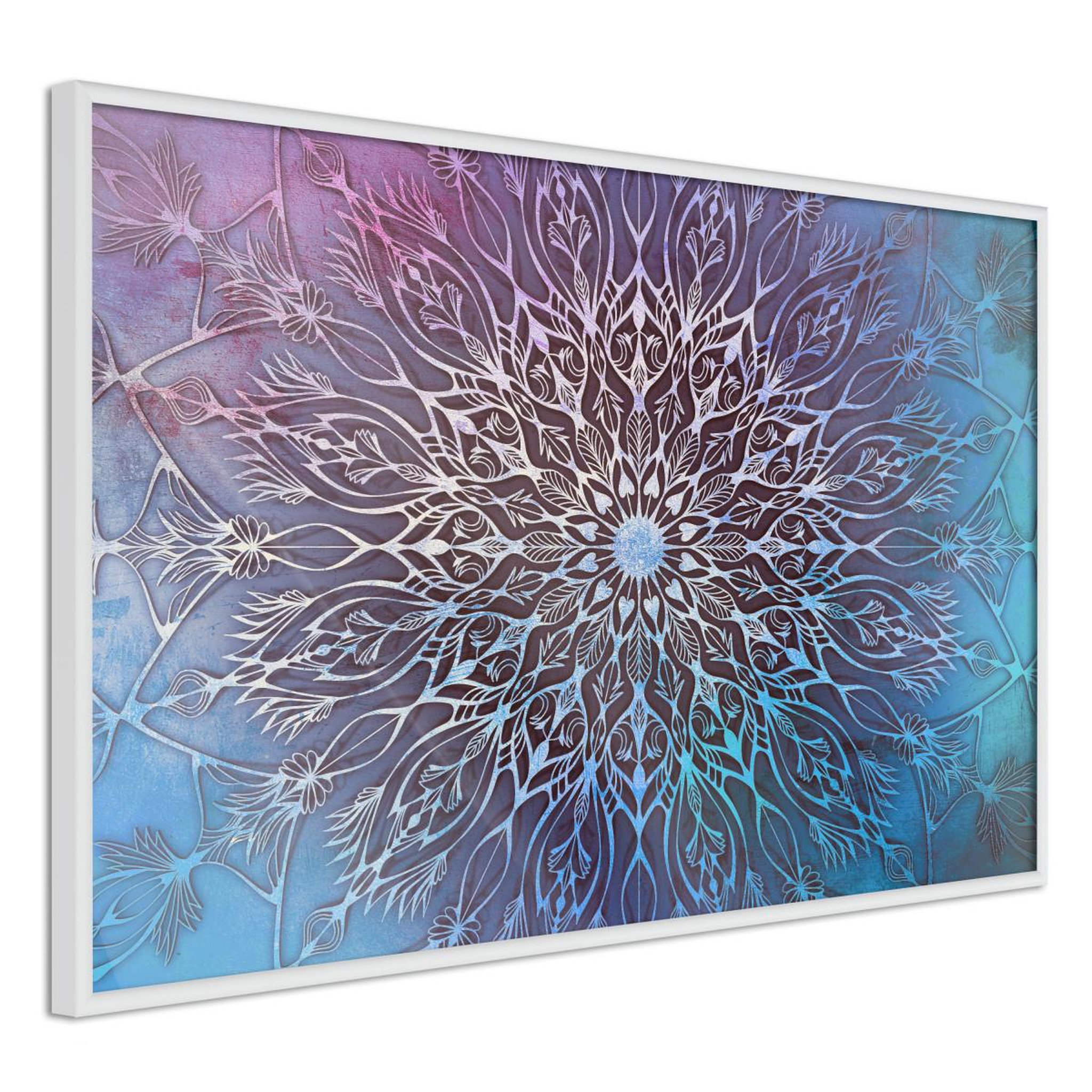 Paris Prix Affiche murale encadrée  blue and pink mandala