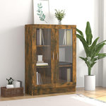 VIDAXL Armoire a vitrine Chene fume 82,5x30,5x115 cm Bois d'ingenierie