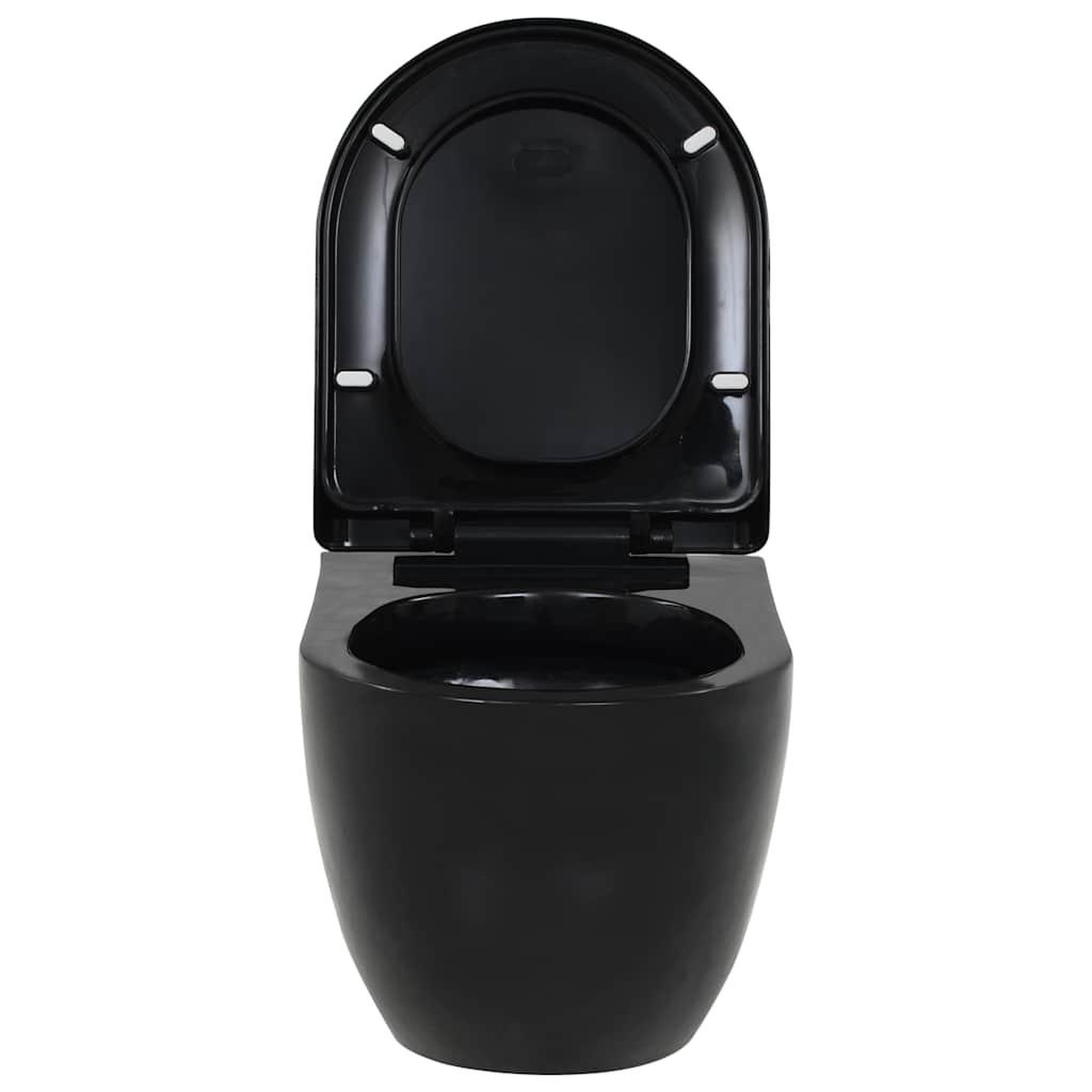 Voir la diapositive 5 : VIDAXL Toilette suspendue au mur avec reservoir cache Ceramique Noir