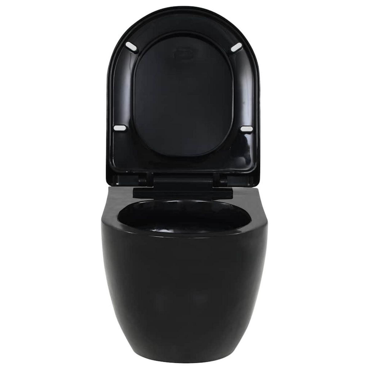 VIDAXL Toilette suspendue au mur avec reservoir cache Ceramique Noir