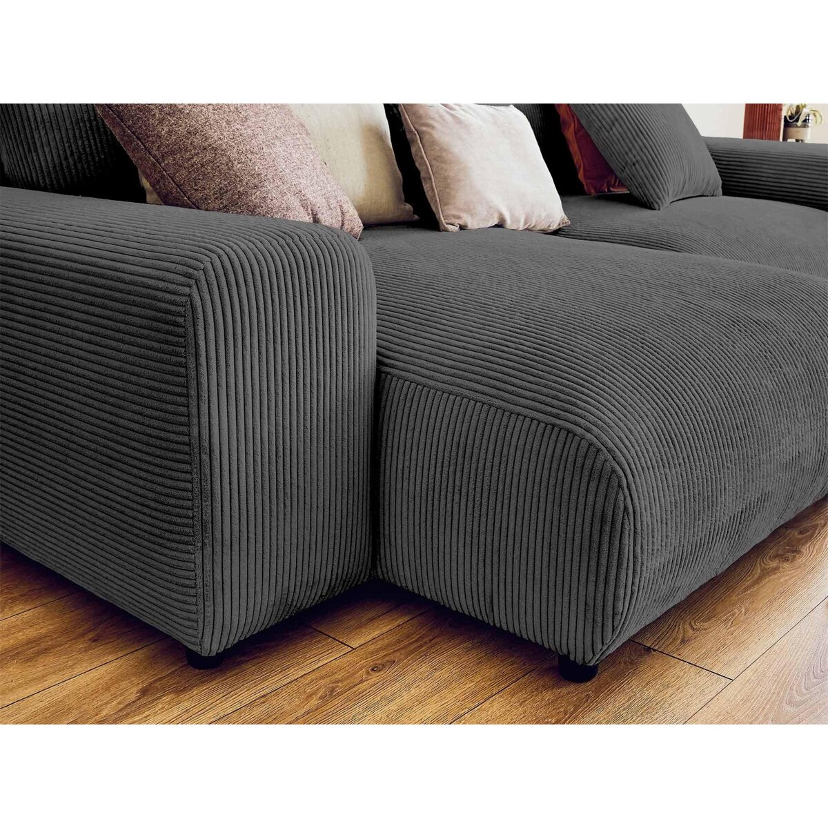 LISA DESIGN Garance - canapé d'angle réversible - 4 places - en velours côtelé