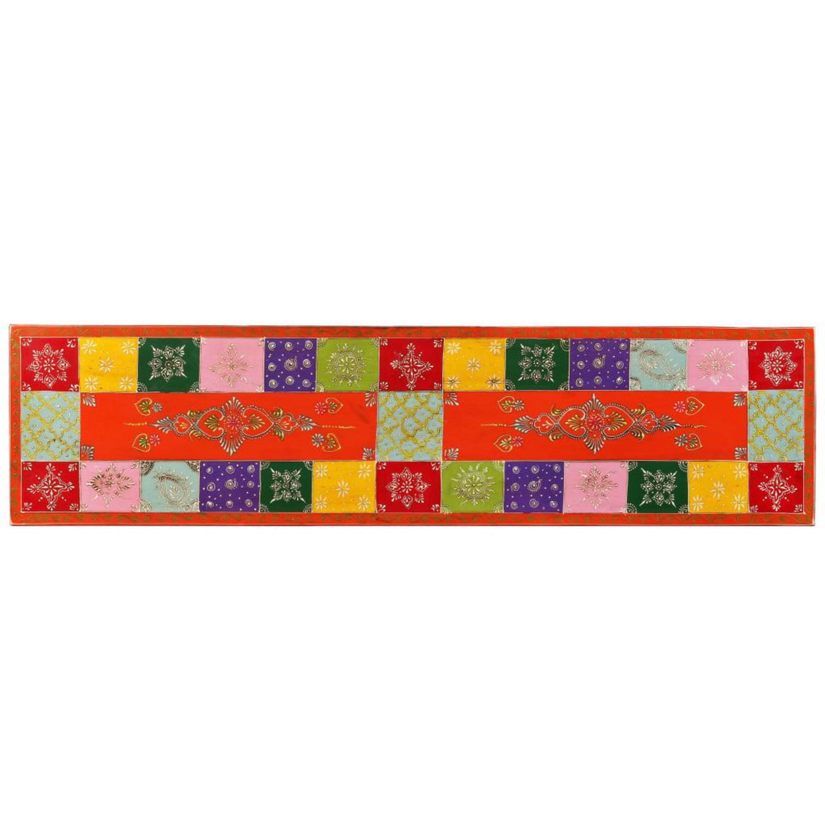 VIDAXL Meuble TV Bois de manguier massif Peint a la main