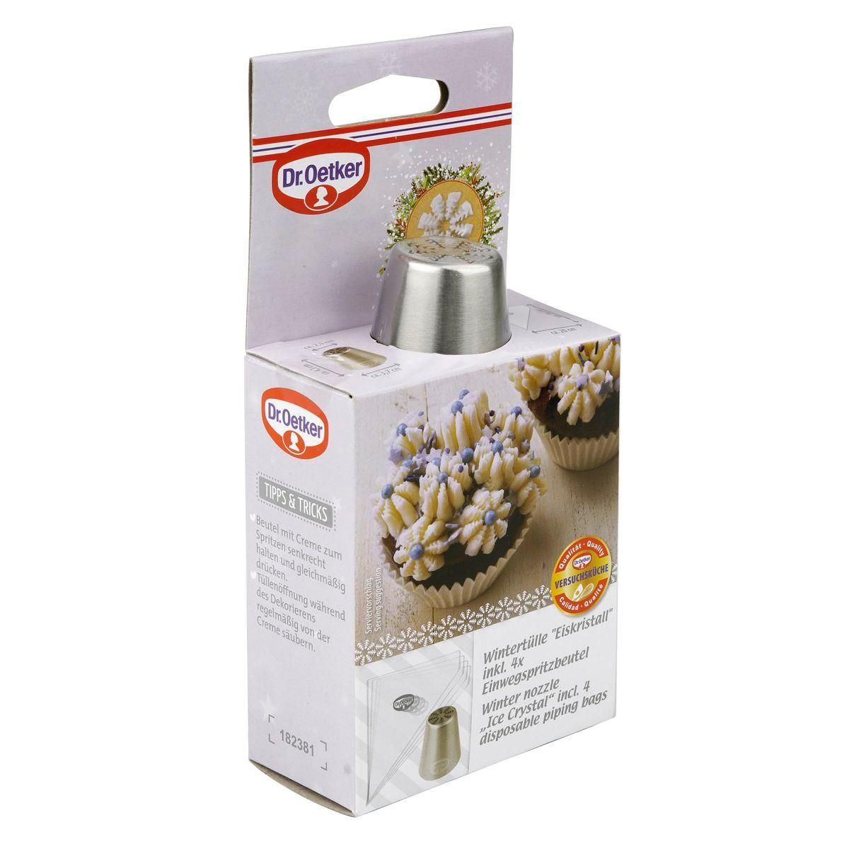 DR.OETKER Ensemble de 8 poches à douille et embout cristal de glace en inox Dr.Oetker Baker Edition