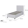 Voir la diapositive 4 : Habitat et Jardin Lit avec coffre  Carla  - 90 x 190 cm - Blanc