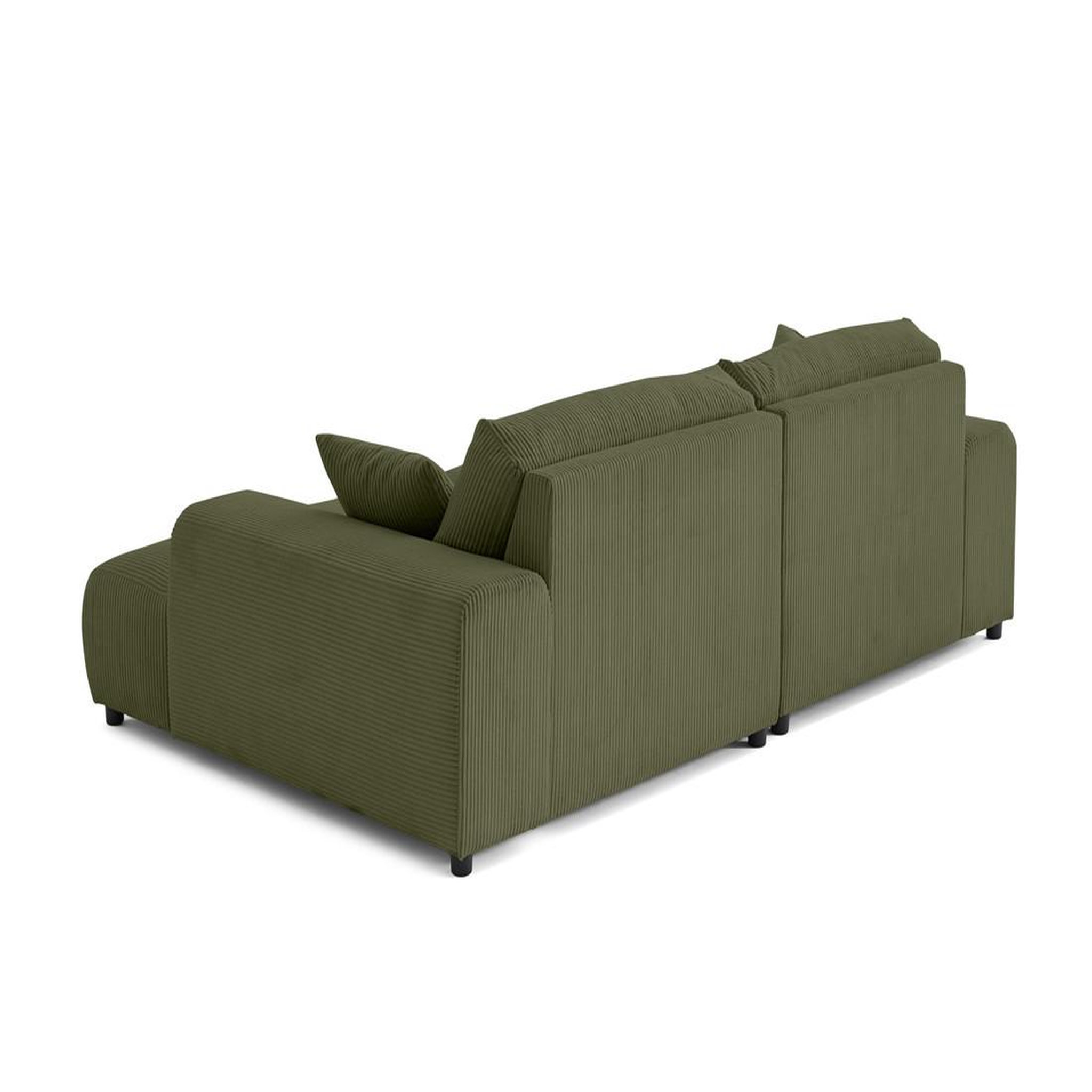 Voir la diapositive 5 : LISA DESIGN Garance - canapé droit 4 places double méridienne - assise profonde - en velours côtelé