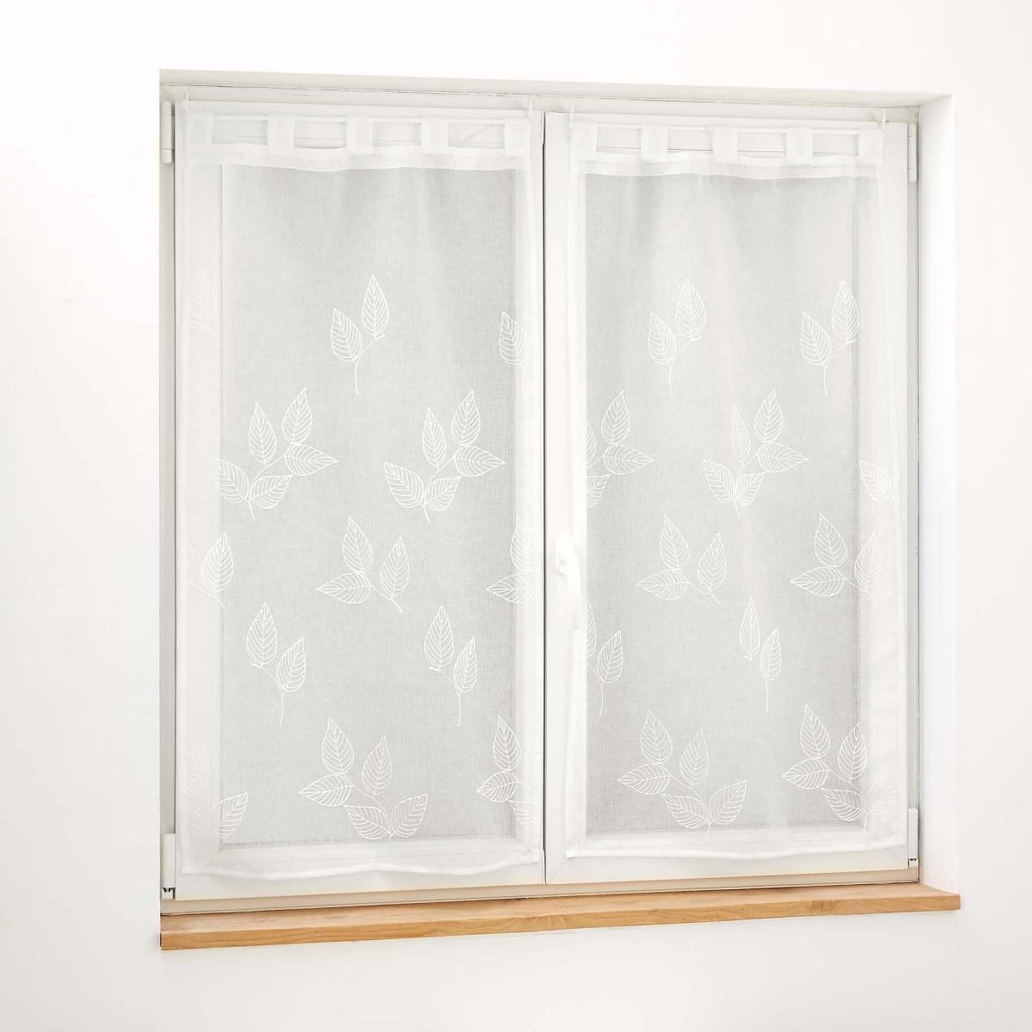 Douceur d'Intérieur Paire de voilages brodés  berry  60x90cm blanc