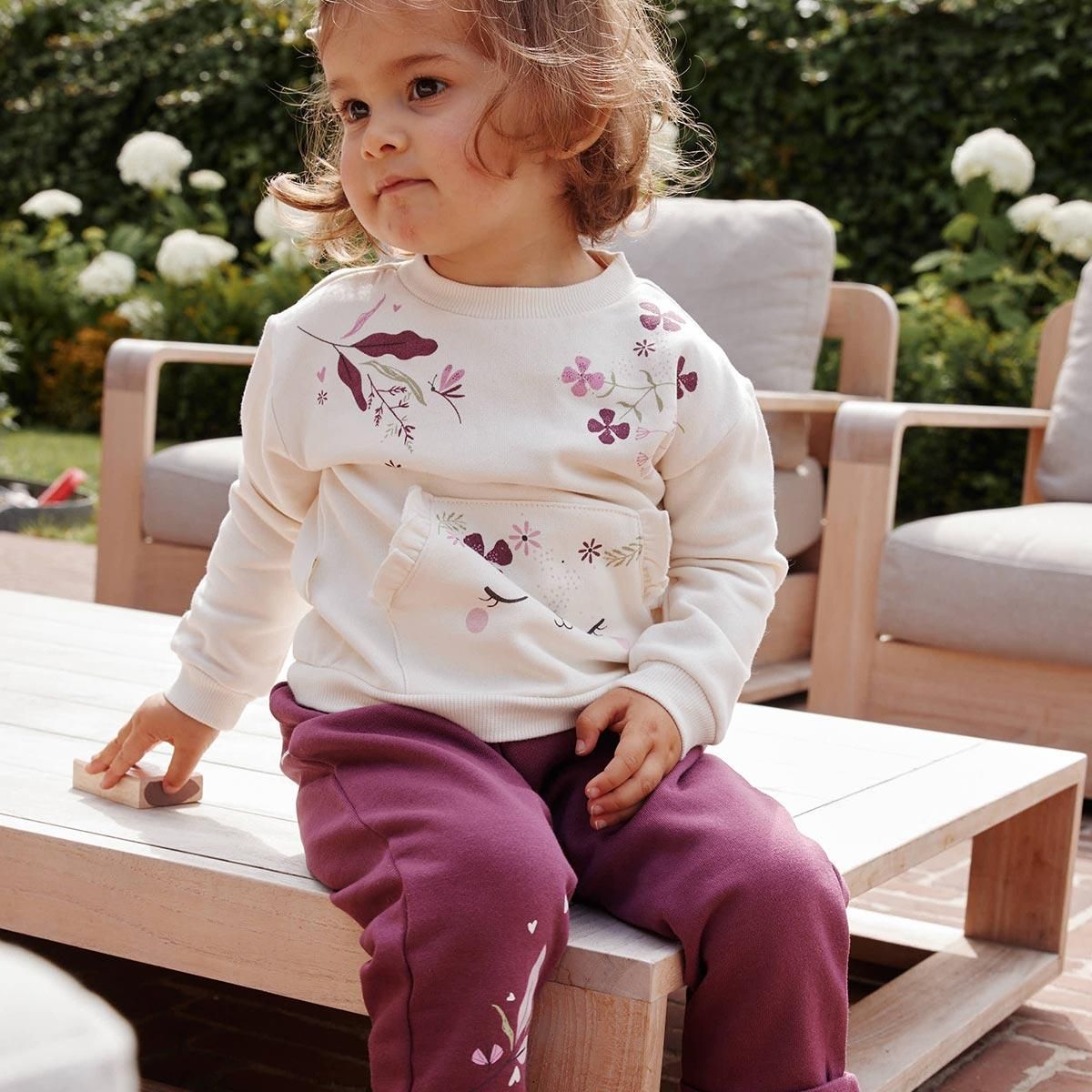 Petit Béguin Ensemble enfant sweat et pantalon en molleton Mila