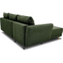 Voir la diapositive 6 : MARKET24 Canapé d'angle convertible réversible 3-4 places CLAUDIUS - Tissu Vert Olive - Coffre de rangement - L 244 x P 158 x H 95 cm