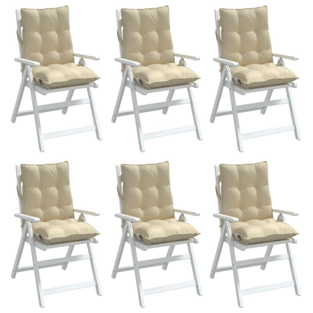 VIDAXL Coussins de chaise a dossier bas lot de 6 beige tissu oxford