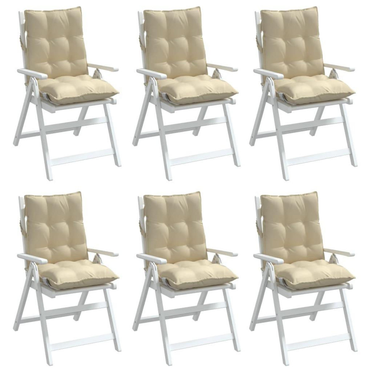 VIDAXL Coussins de chaise a dossier bas lot de 6 beige tissu oxford