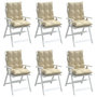 Voir la diapositive 4 : VIDAXL Coussins de chaise a dossier bas lot de 6 beige tissu oxford