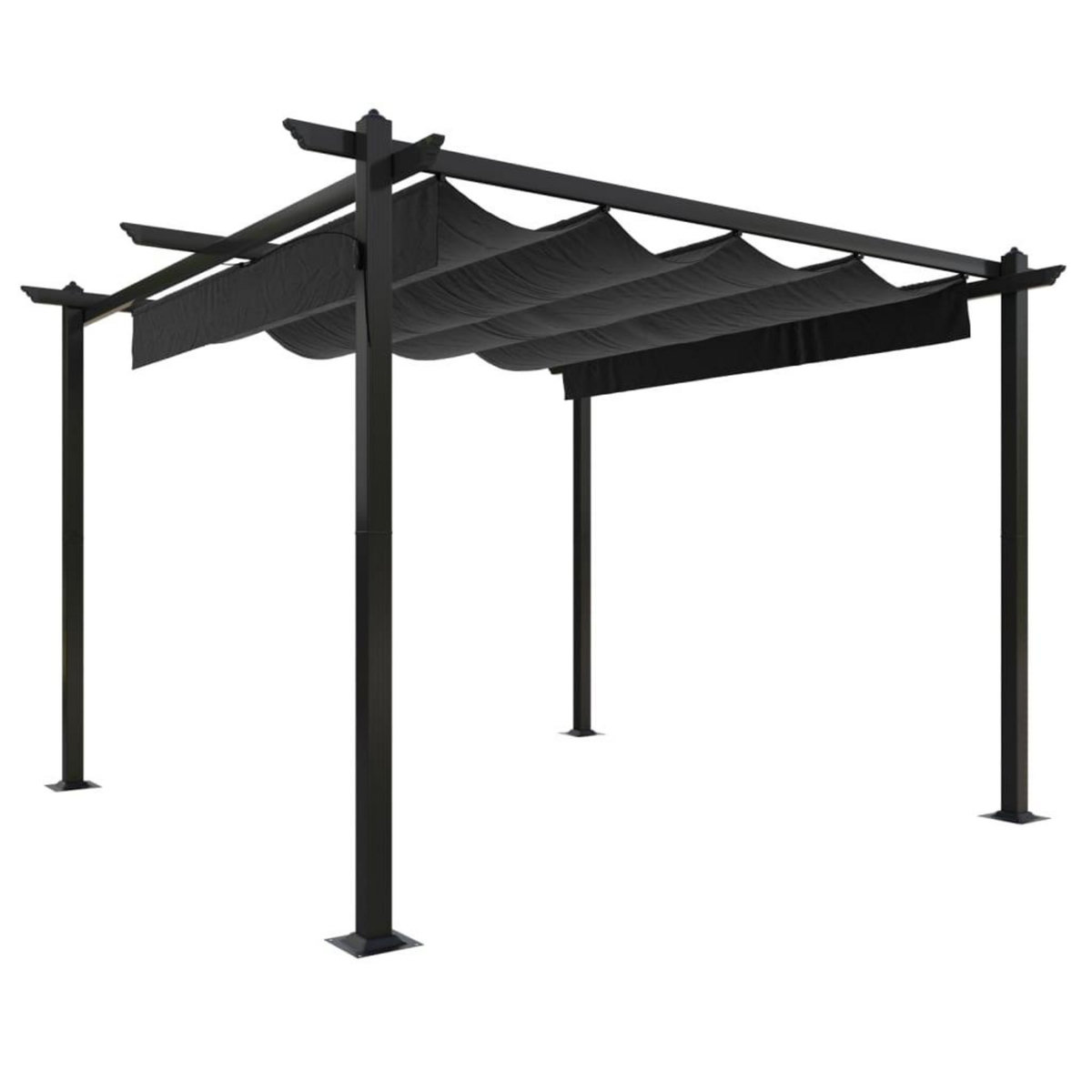VIDAXL Tonnelle de jardin avec toit retractable 3x3 m Anthracite