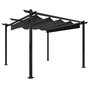 Voir la diapositive 2 : VIDAXL Tonnelle de jardin avec toit retractable 3x3 m Anthracite
